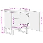 vidaXL Cabinet de chevet Marron 40 x 33 x 46 cm Bois de mangue massif