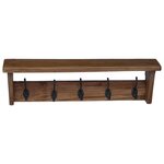 vidaXL Cintre Marron 50 x 10 x 14 cm Bois de Mahogany Massif