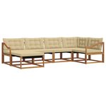 vidaXL Ensemble de canapés d'extérieur 6 pc Naturel et Beige