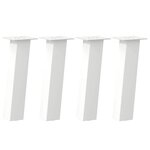 vidaXL Pieds de table basse 4 pièces Blanc 30 cm Acier