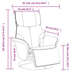 vidaXL Fauteuil inclinable de massage repose-pieds noir similicuir