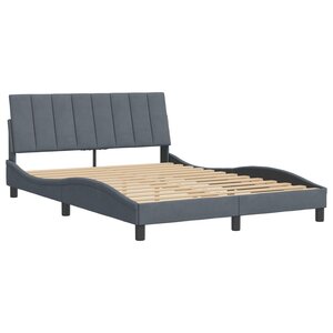 vidaXL Cadre de lit avec tête de lit Gris foncé 140x190 cm Velours
