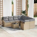 vidaXL Ensemble de canapé de jardin 9 Pièces Beige et Gris clair