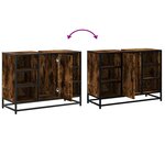 vidaXL Armoire lavabo de salle de bain chêne fumé bois d'ingénierie