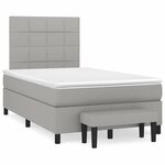 vidaXL Sommier à lattes de lit et matelas gris clair 120x190 cm tissu