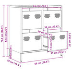 vidaXL Buffet vert olive 68x39x73 5 cm acier laminé à froid