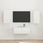 vidaXL Ensemble meuble TV 2 Pièces Blanc brillant Bois d'ingénierie