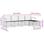 vidaXL Ensemble de canapés d'extérieur 5 pc Blanc Bois d'Acacia Massif