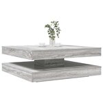 vidaXL Table basse rotative à 360 degrés sonoma gris 90x90x34 5 cm