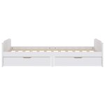 vidaXL Cadre de lit avec tiroirs Blanc Bois de pin massif 90x200 cm