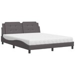 vidaXL Lit avec matelas Zadar gris 160x200 cm similicuir