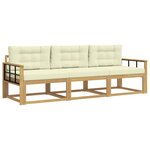 vidaXL Ensemble de canapés d'extérieur 3 pc Blanc et crème Polyester
