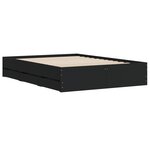vidaXL Cadre de lit avec tiroirs sans matelas noir 120x200 cm