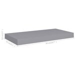vidaXL Étagères murales flottantes 2 Pièces gris 50x23x3 8 cm MDF