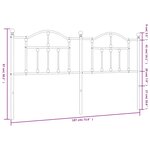 vidaXL Tête de lit métal noir 180 cm