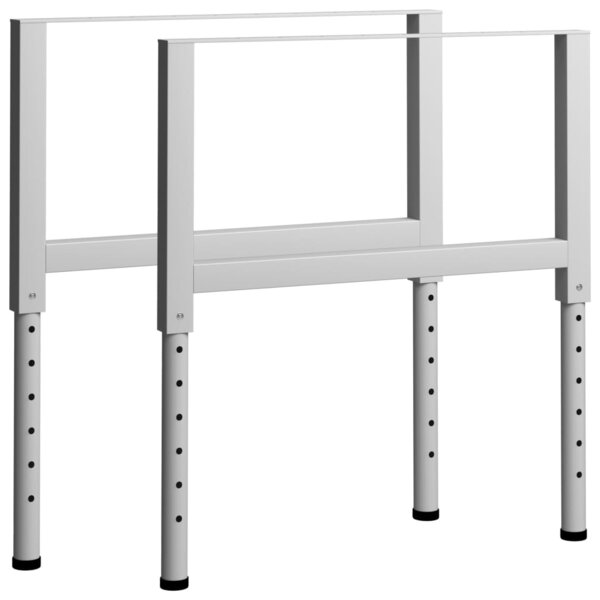 vidaXL Cadres d'établi réglables 2 Pièces Métal 85x(69-95 5) cm Gris