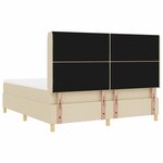 vidaXL Lit à ressorts avec matelas Crème 180 x 200 cm tissu
