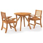 vidaXL Ensemble à manger de jardin 3 Pièces Bois d'acacia solide