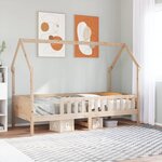 vidaXL Cadre de lit d'enfants forme de maison 90x190cm bois massif pin
