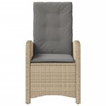 vidaXL Chaise inclinable de jardin coussins mélange beige poly rotin