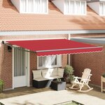 vidaXL Auvent Rétractable Automatique Rouge 400x300 cm