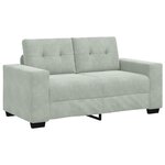 vidaXL Ensemble de Canapés 3 Pièces Gris clair 221 x 80 x 80 cm Velours
