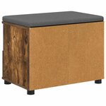 vidaXL Banc d'entrée avec coussin Chêne fumé 60 x 38 x 46 cm