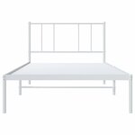 vidaXL Cadre de lit métal avec tête de lit blanc 75x190 cm