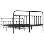 vidaXL Cadre de lit métal sans matelas avec pied de lit noir 183x213cm