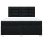 vidaXL Sommier à lattes de lit avec matelas Noir 200x200 cm Tissu