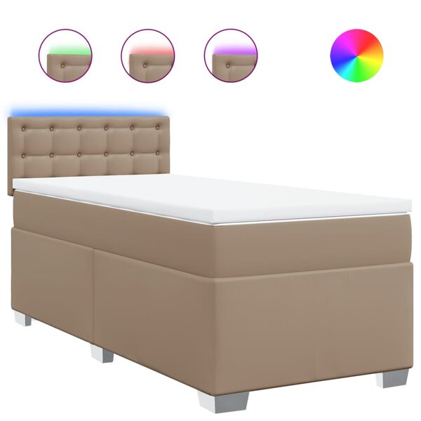 vidaXL Sommier à lattes de lit avec matelas Cappuccino 90x200 cm