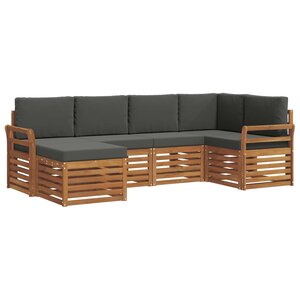 vidaXL Ensemble de canapés d'extérieur 6 pc Naturel et Anthracite