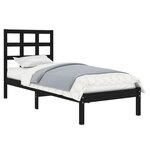 vidaXL Cadre de lit sans matelas noir 75x190 cm bois massif