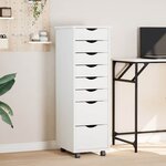 vidaXL Armoire roulante avec tiroirs MOSS blanc bois de pin solide