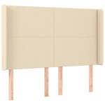 vidaXL Tête de lit avec oreilles Crème 147x16x118/128 cm Tissu