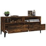 vidaXL Meuble TV chêne fumé 100x34 5x44 5 cm bois d'ingénierie