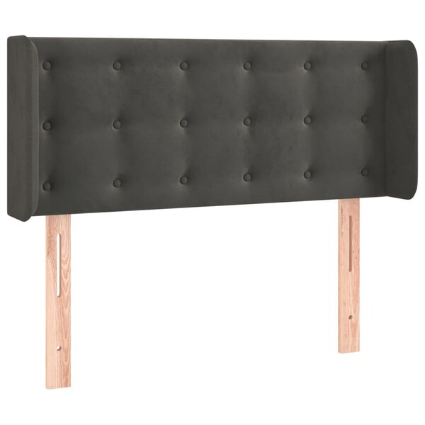 vidaXL Tête de lit avec oreilles Gris foncé 83x16x78/88 cm Velours