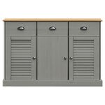 vidaXL Buffet avec tiroirs VIGO 113x40x75 cm gris bois massif de pin