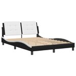 vidaXL Cadre de lit sans matelas Zadar noir et blanc 140x190 cm similicuir
