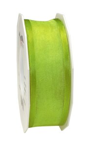 Organza marseille 25-m-rouleau 40 mm laitonné vert citron