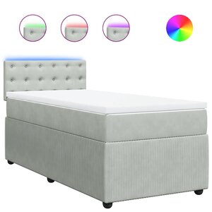 vidaXL Sommier à lattes de lit et matelas Gris clair 80x200 cm Velours