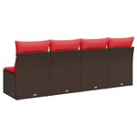 vidaXL Canapé de jardin avec coussins 4 places en résine tressée marron
