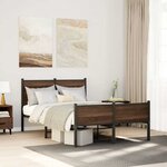 vidaXL Cadre de lit en métal sans matelas chêne marron 120x190 cm