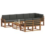 vidaXL Ensemble de canapés d'extérieur 9 pc Naturel et Anthracite