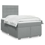 vidaXL Sommier à lattes de lit avec matelas Gris clair 120x200cm Tissu