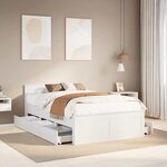 vidaXL Cadre de lit sans matelas avec tête de lit blanc 120x190 cm pin