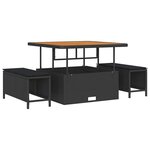 vidaXL Ensemble de canapé de jardin 12 Pièces Noir Poly rotin