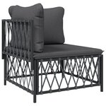Salon de jardin meuble d'extérieur ensemble de mobilier avec coussins 6 pièces anthracite acier 02_0018308