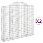 vidaXL Paniers à gabions arqués 2 Pièces 200x30x180/200 cm Fer galvanisé