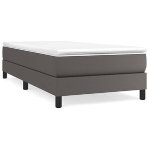 vidaXL Sommier à lattes de lit avec matelas Gris 90x190 cm Similicuir